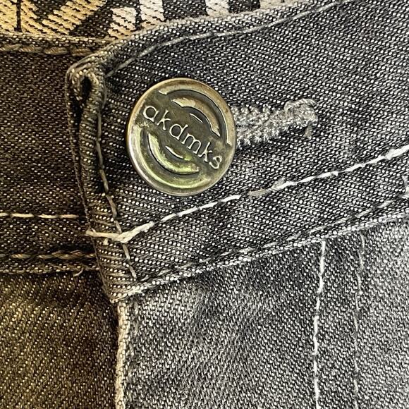 Akademiks Jeans Gray Baggy Wide Leg Skater Hip Hop Rap Streetwear Pants Size 18 - Picture 3 of 11